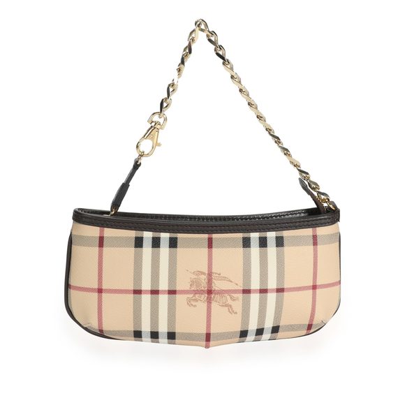 Burberry Haymarket Check Clara Chain Wristlet - Picture 3 of 8
